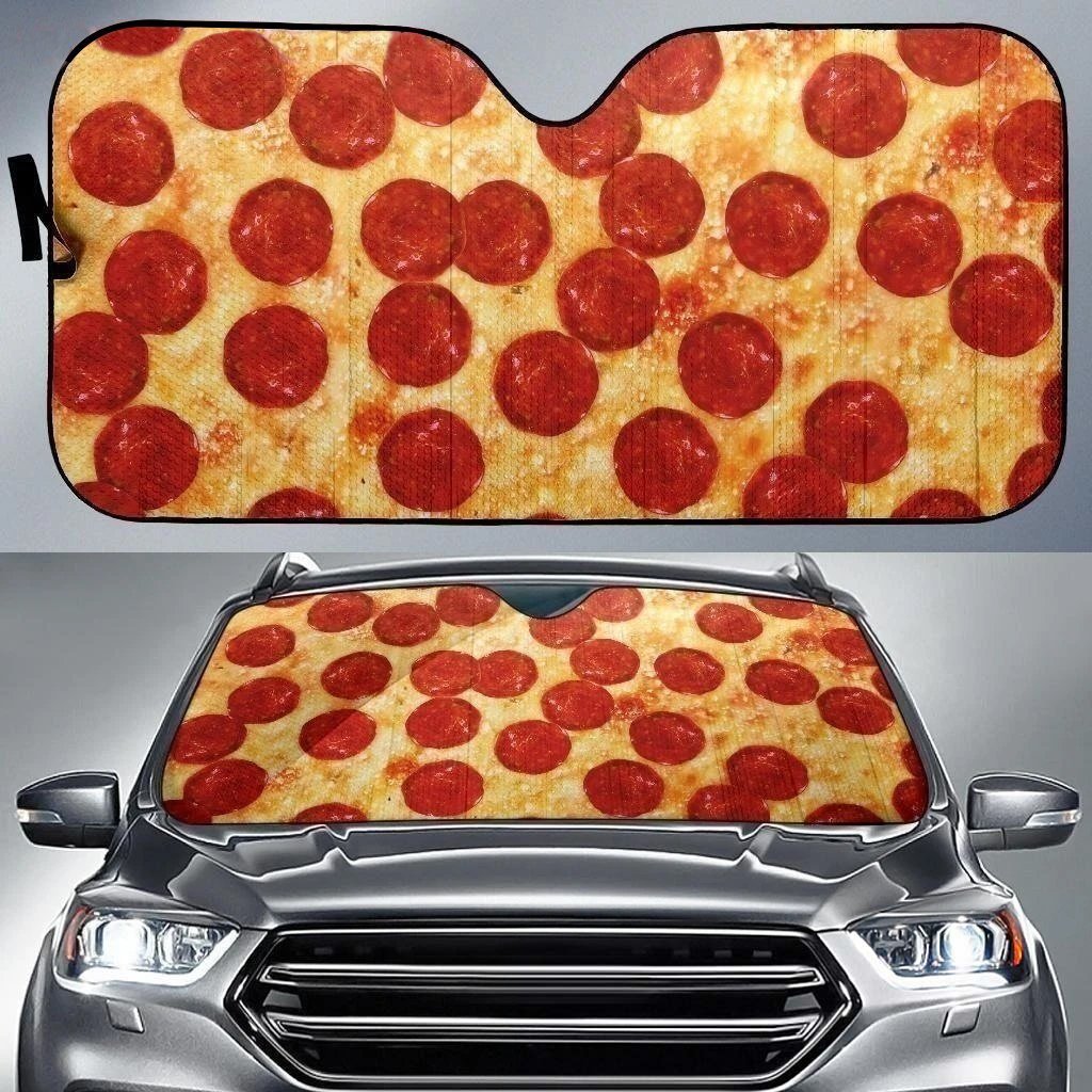 Pizza Pepperoni Car Sun Shade Funny-Gear Wanta