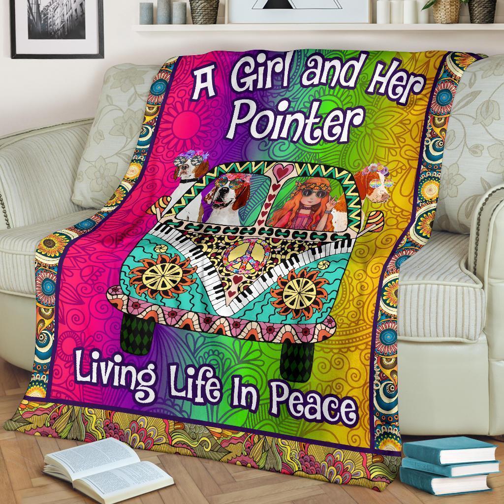Pointer Dog Hippie Van Fleece Blanket-Gear Wanta