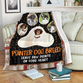 Pointer Dog Leave Paw Prints On Your Heart Fleece Blanket-Gear Wanta
