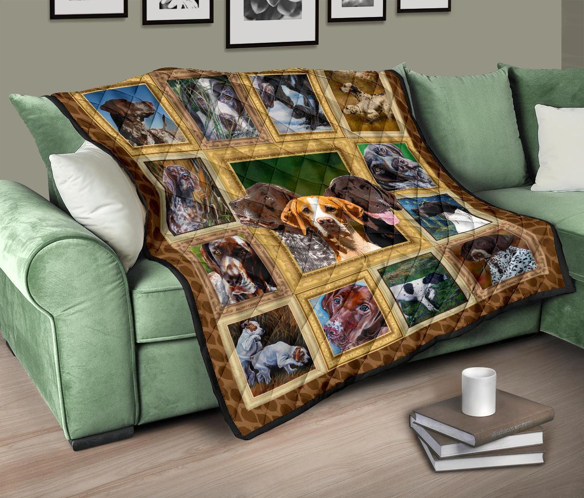 Pointer Dog Quilt Blanket Amazing-Gear Wanta