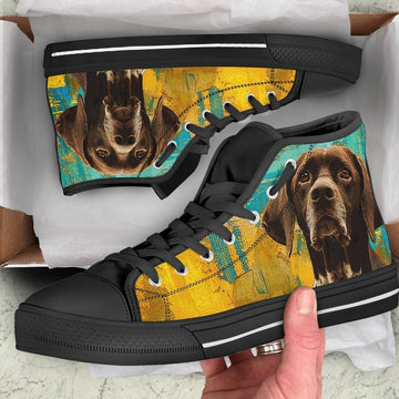 Pointer Dog Sneakers Colorful High Top Shoes-Gear Wanta
