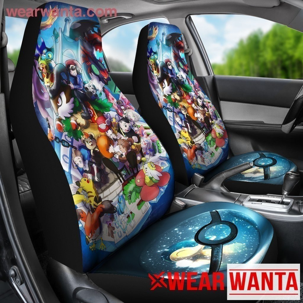 Poke Ball Blue Design Car Seat Covers-Gear Wanta