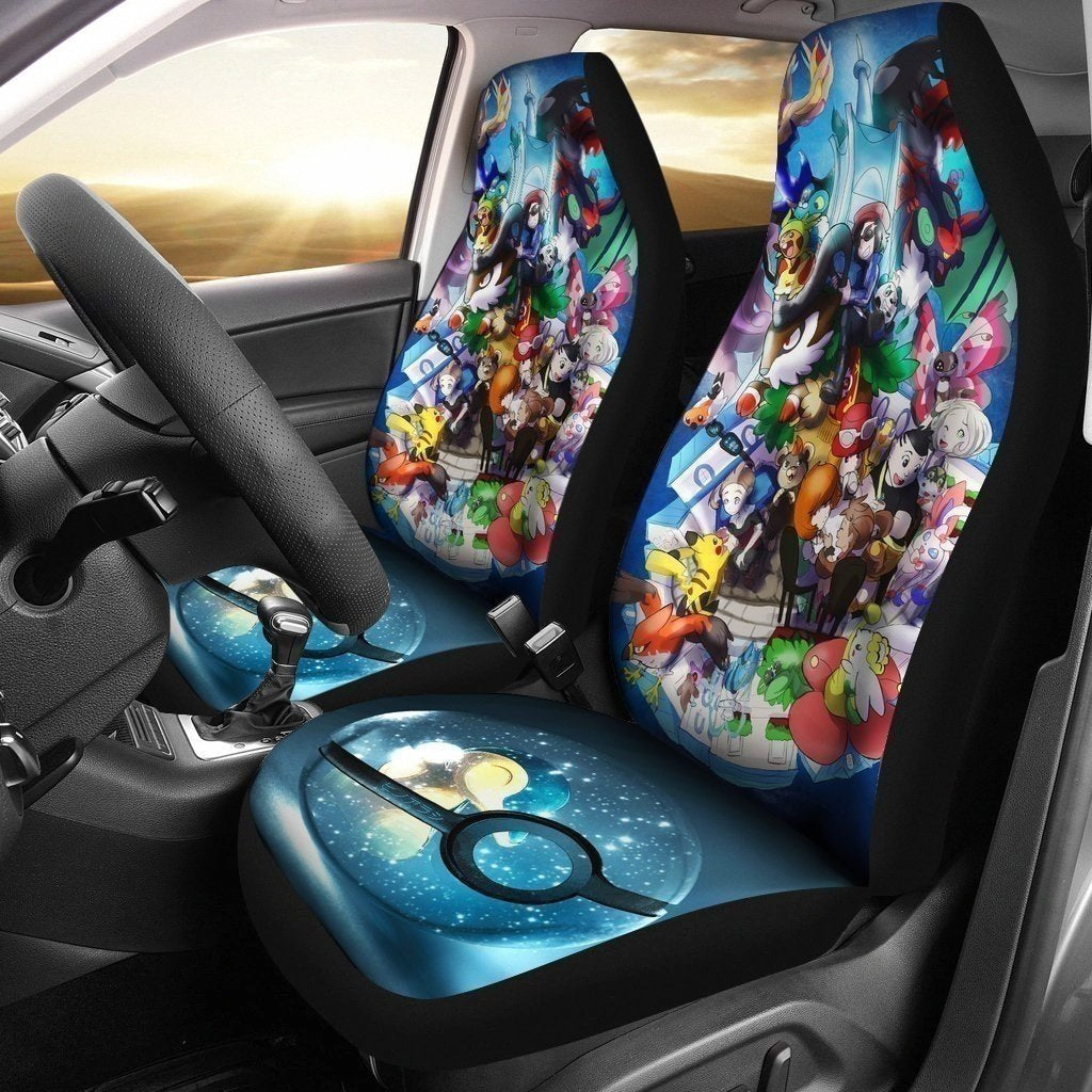 Poke Ball Blue Design Car Seat Covers-Gear Wanta