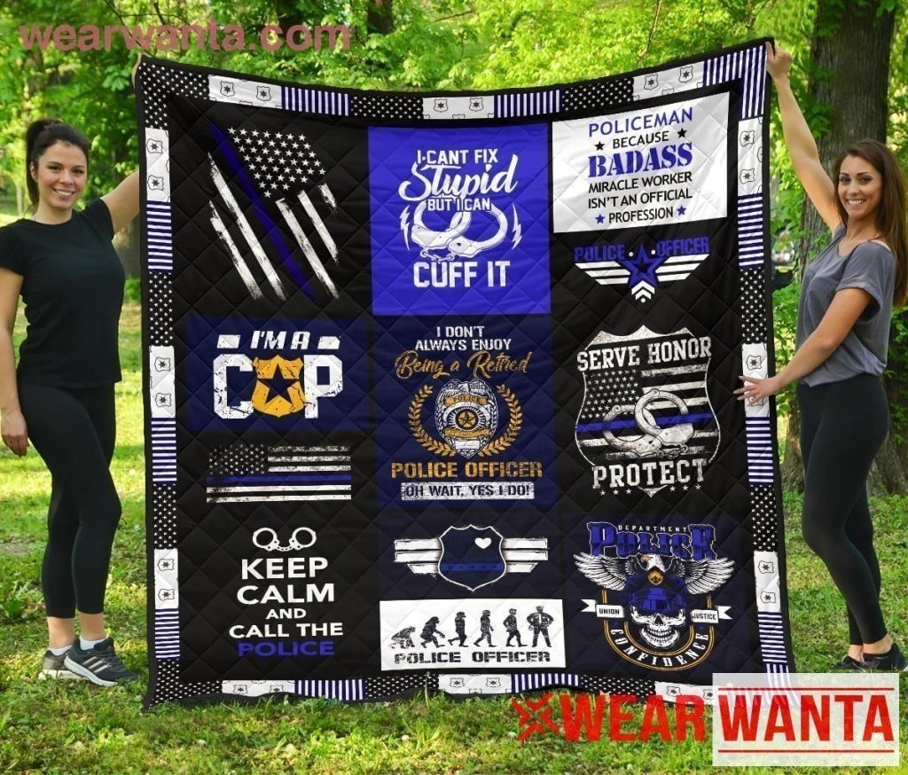 Police Officer Quilt Blanket Amazing Gift Idea-Gear Wanta