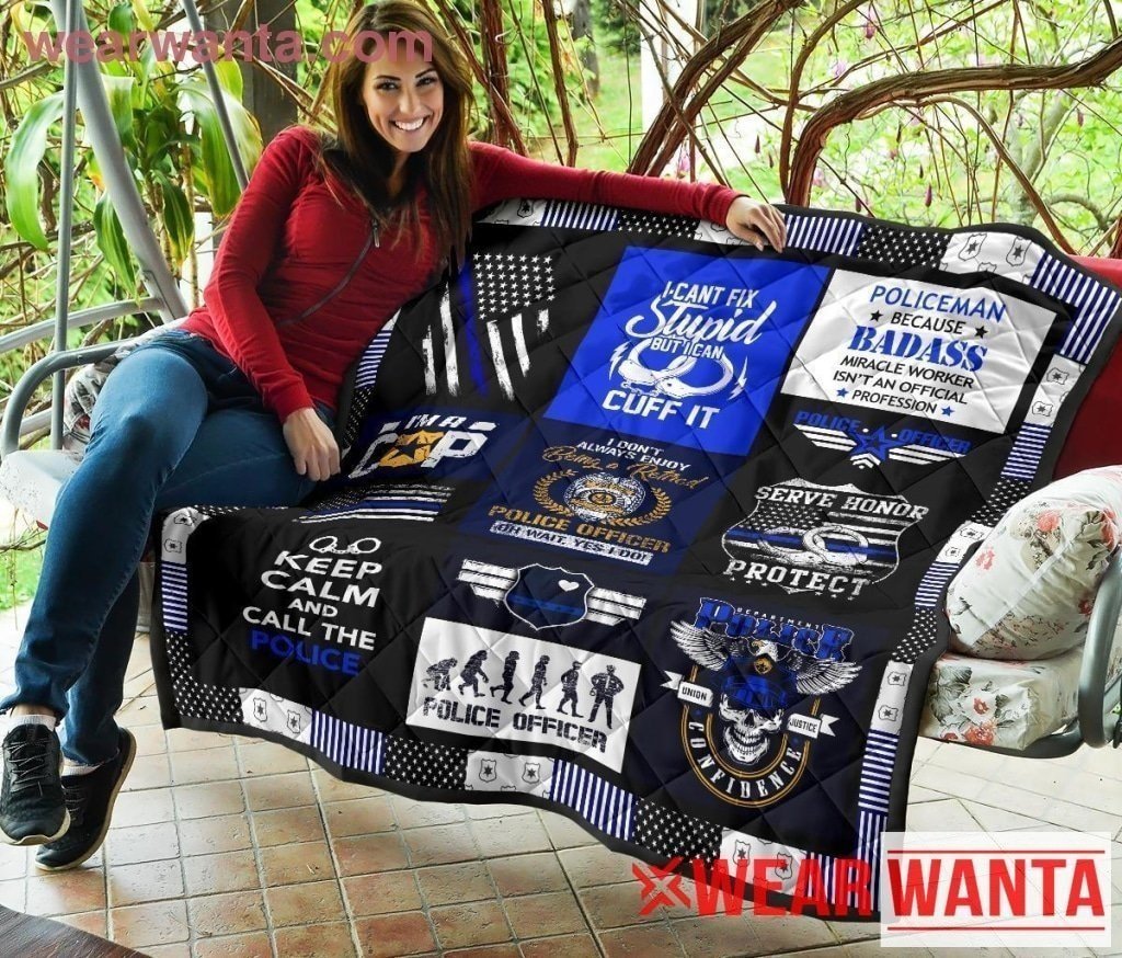 Police Officer Quilt Blanket Amazing Gift Idea-Gear Wanta