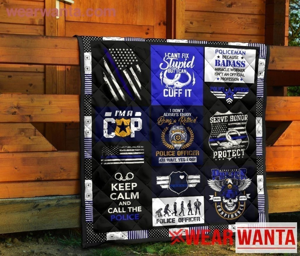 Police Officer Quilt Blanket Amazing Gift Idea-Gear Wanta