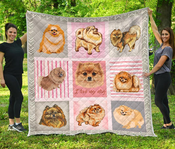 Pomeranian Quilt Blanket TT10-Gear Wanta