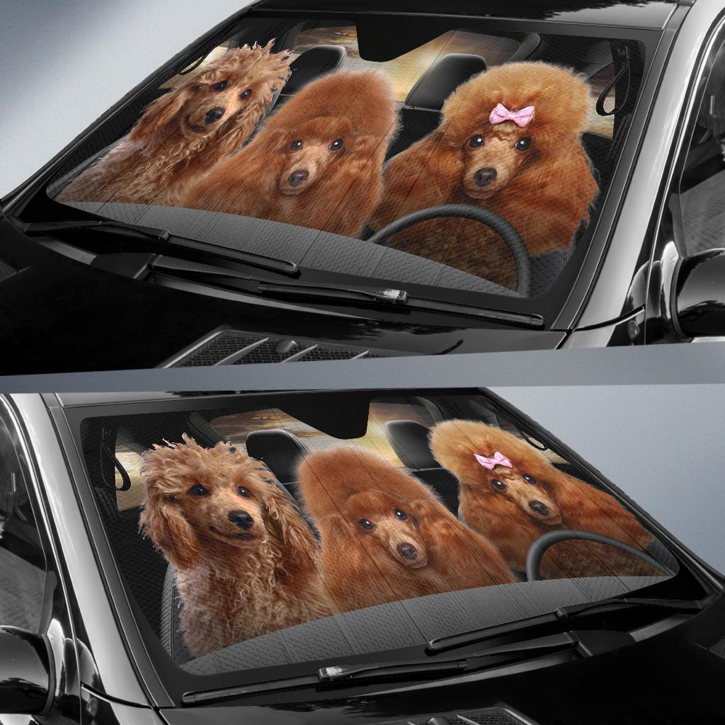 Poodle Car Sun Shade Car Sun Visor Funny-Gear Wanta