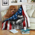 Poodle Dog Fleece Blanket American Flag Dog Lover-Gear Wanta