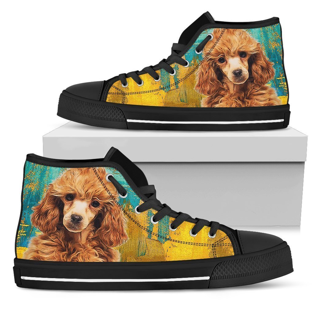 Poodle Dog Sneakers Colorful High Top Shoes-Gear Wanta