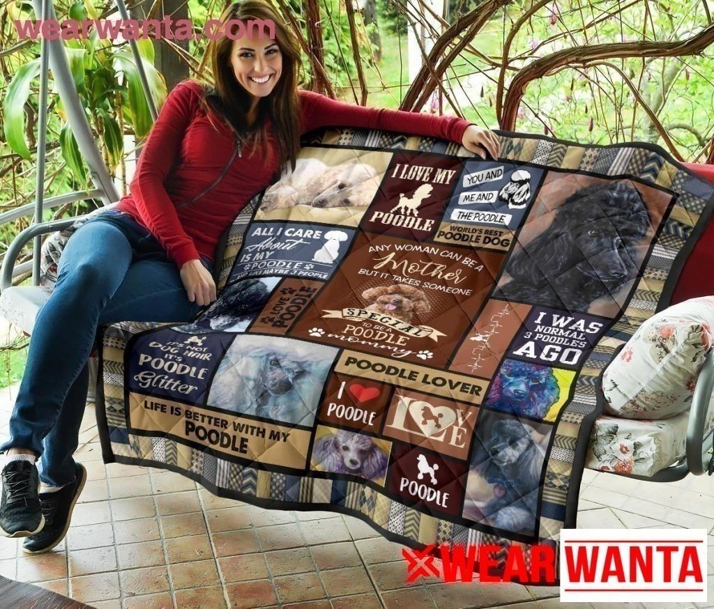 Poodle Mom Quilt Blanket Funny Gift For Dog Lover-Gear Wanta