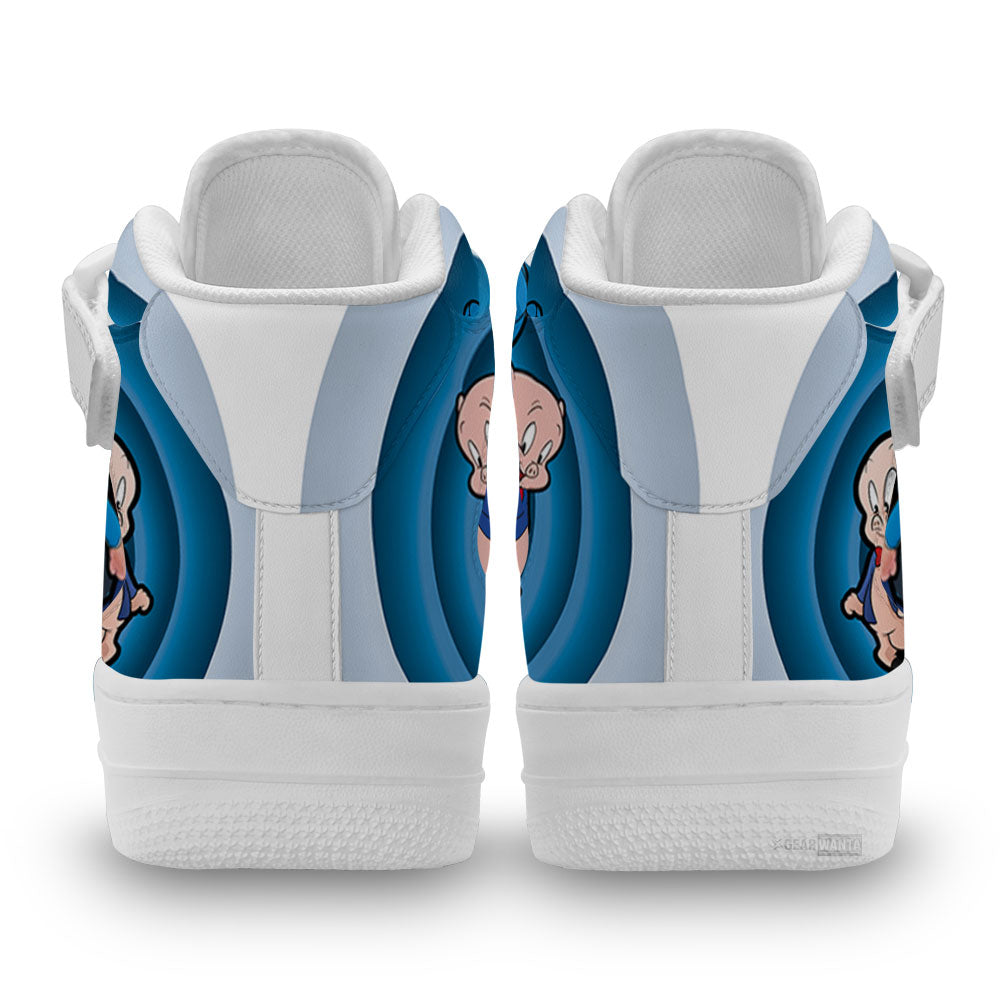 Porky Pig Air Mid Shoes Custom Looney Tunes Sneakers-Gear Wanta