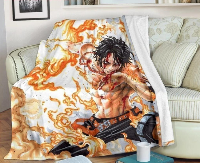 Portgas D. Ace Blanket Custom Fire Fist One Piece Anime Home Decoration-Gear Wanta