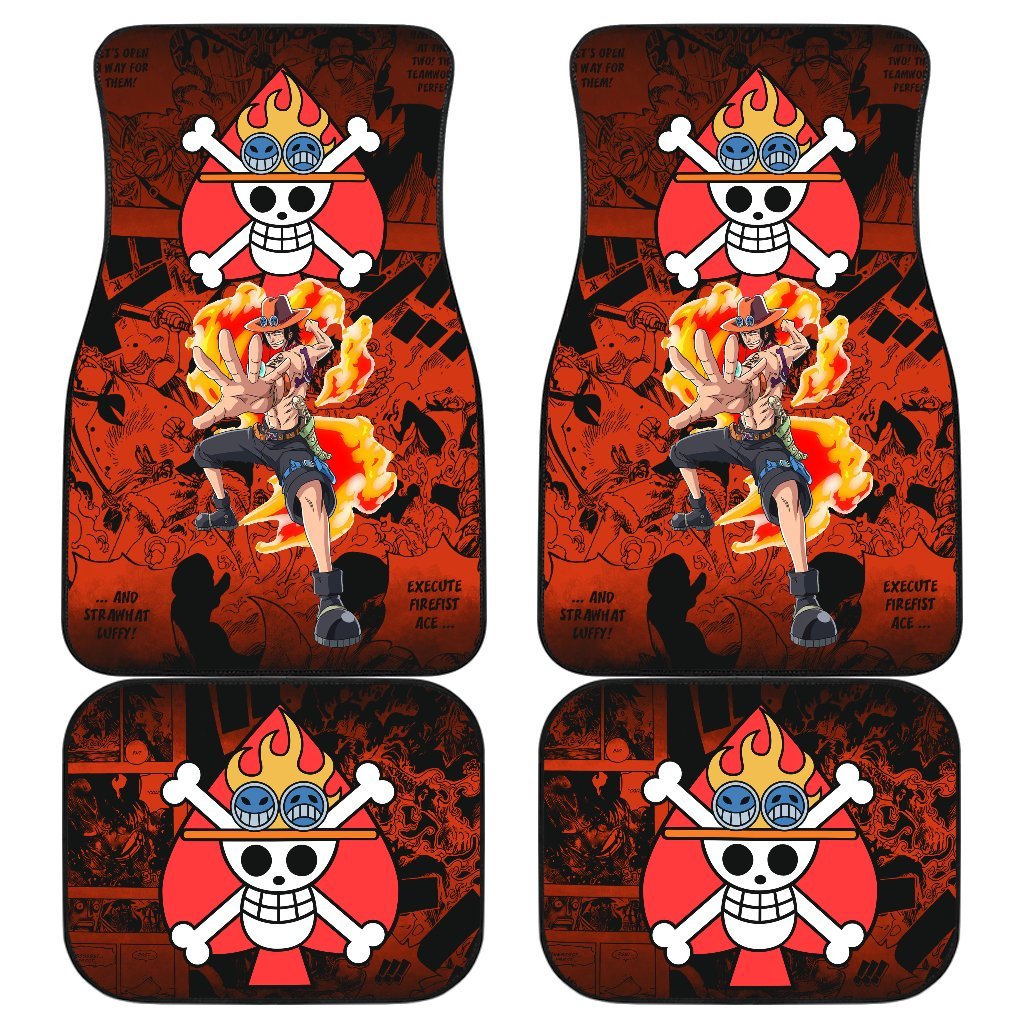 Portgas D. Ace One Piece Car Floor Mats Manga Mixed Anime-Gear Wanta