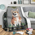 Portrait Corgi Dog Fleece Blanket-Gear Wanta