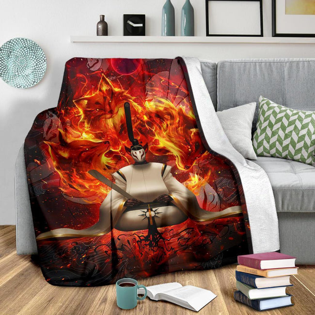 Priest On Fire Fleece Blanket For Japanese Lover-Gear Wanta