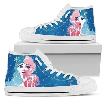 Princess Elsa Sneakers High Top Gift For Women-Gear Wanta