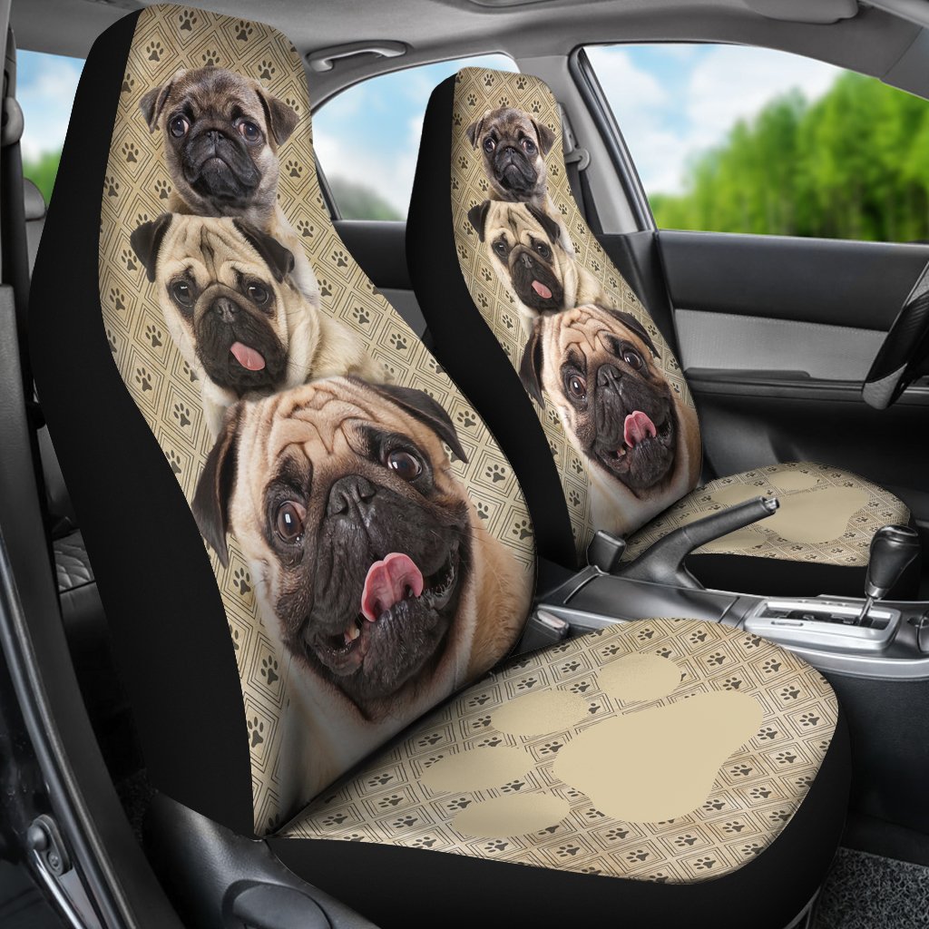 Pug Dog Car Seat Covers Funny Decor Your Car Seat-Gear Wanta