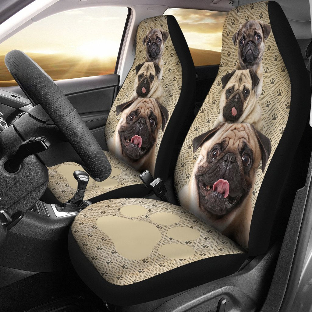 Pug Dog Car Seat Covers Funny Decor Your Car Seat-Gear Wanta