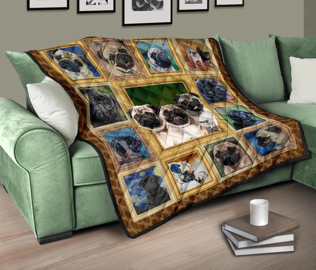 Pug Dog Quilt Blanket Amazing For Who Love Dog-Gear Wanta