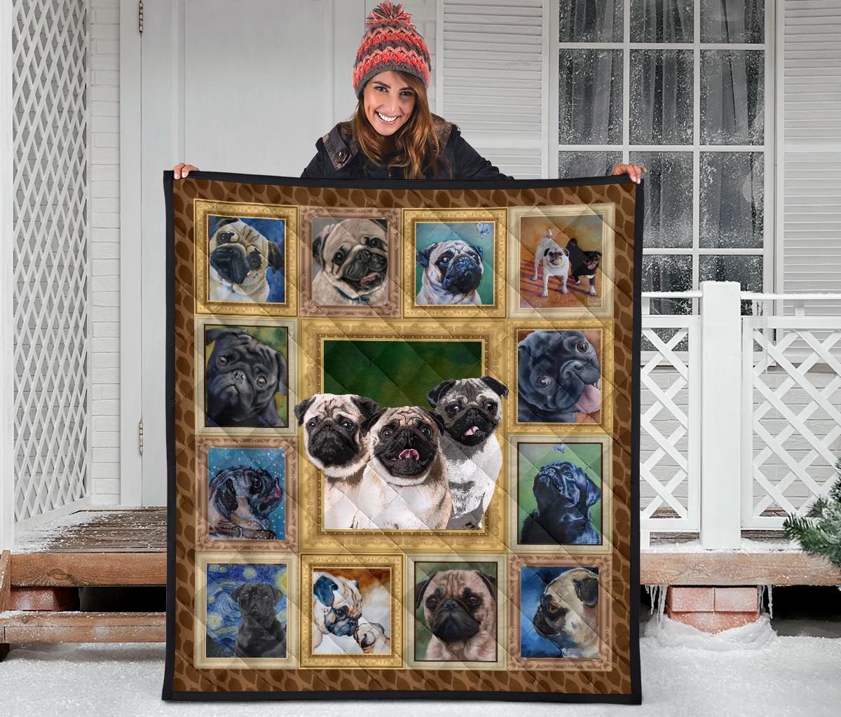 Pug Dog Quilt Blanket Amazing For Who Love Dog-Gear Wanta