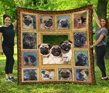 Pug Dog Quilt Blanket Amazing For Who Love Dog-Gear Wanta