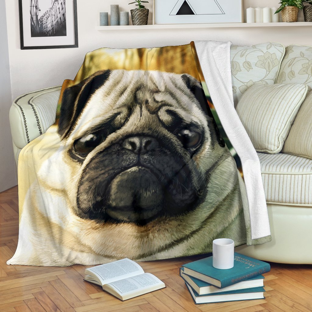 Pug Face Blanket Custom Pug Dog Home Decoration-Gear Wanta
