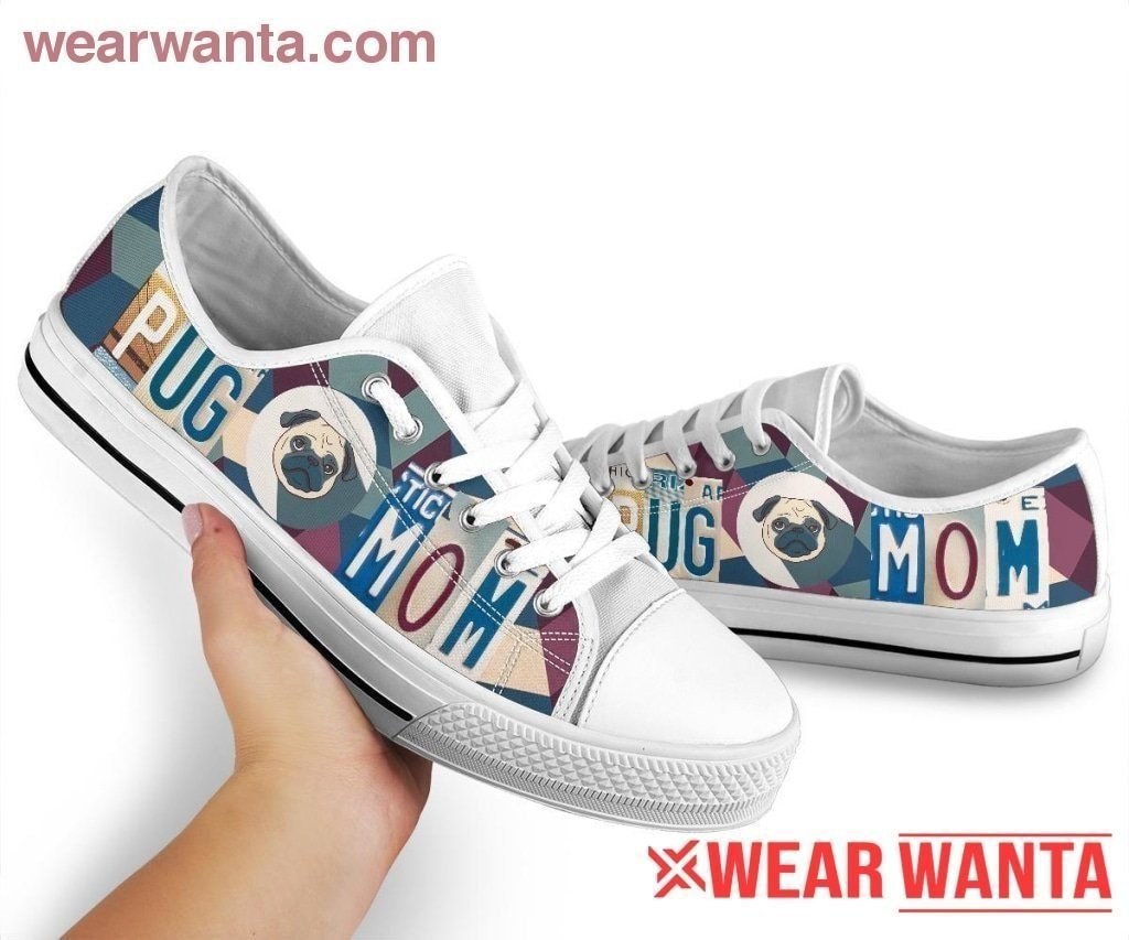 Pug Mom Shoes Low Top Style Gift For Dog Lover NH10-Gear Wanta