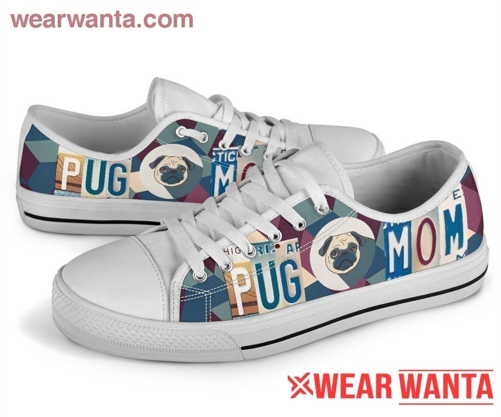 Pug Mom Shoes Low Top Style Gift For Dog Lover NH10-Gear Wanta