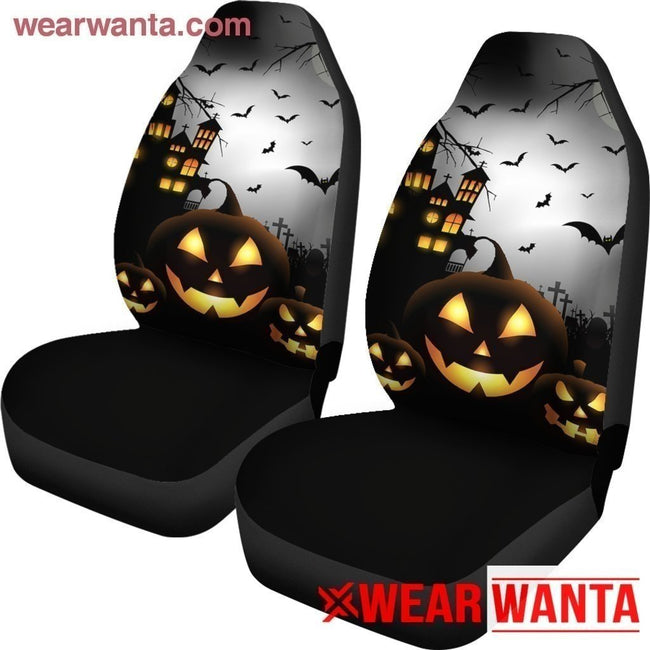 Pumpkin Castle Halloween Car Seat Covers-Gear Wanta