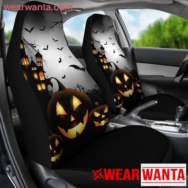 Pumpkin Castle Halloween Car Seat Covers-Gear Wanta