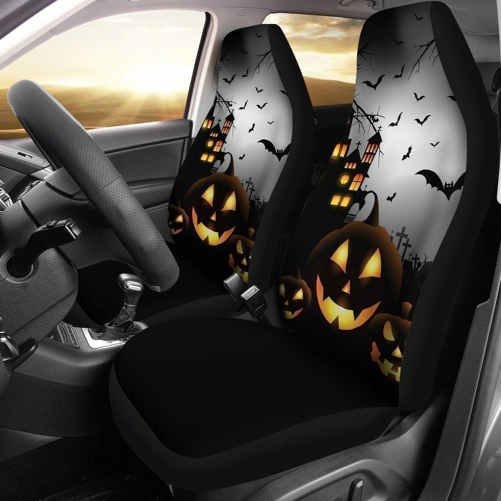 Pumpkin Castle Halloween Car Seat Covers-Gear Wanta