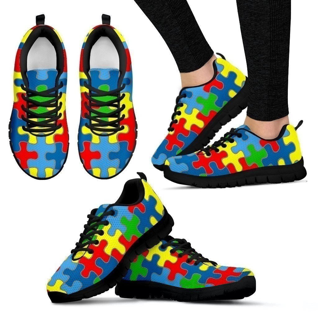 Puzzle Pieces Autism Awareness Women's Sneakers-Gear Wanta