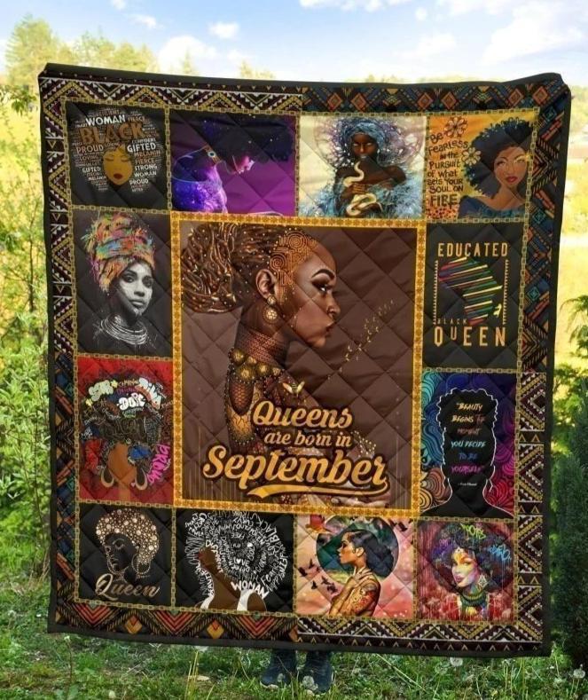 Queens Are Born In September Quilt Blanket Birthday Gift-Gear Wanta