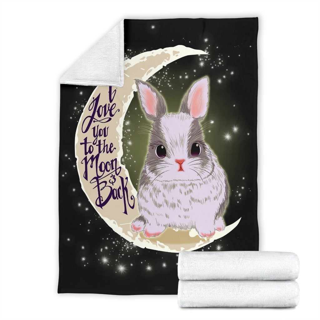 Rabbit Blanket Custom I Love You To The Moon And Back Home Decoration-Gear Wanta