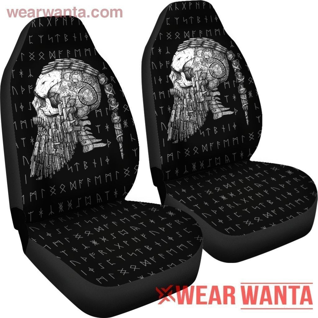 Ragnar Skull Viking Car Seat Covers For Vikings Custom-Gear Wanta