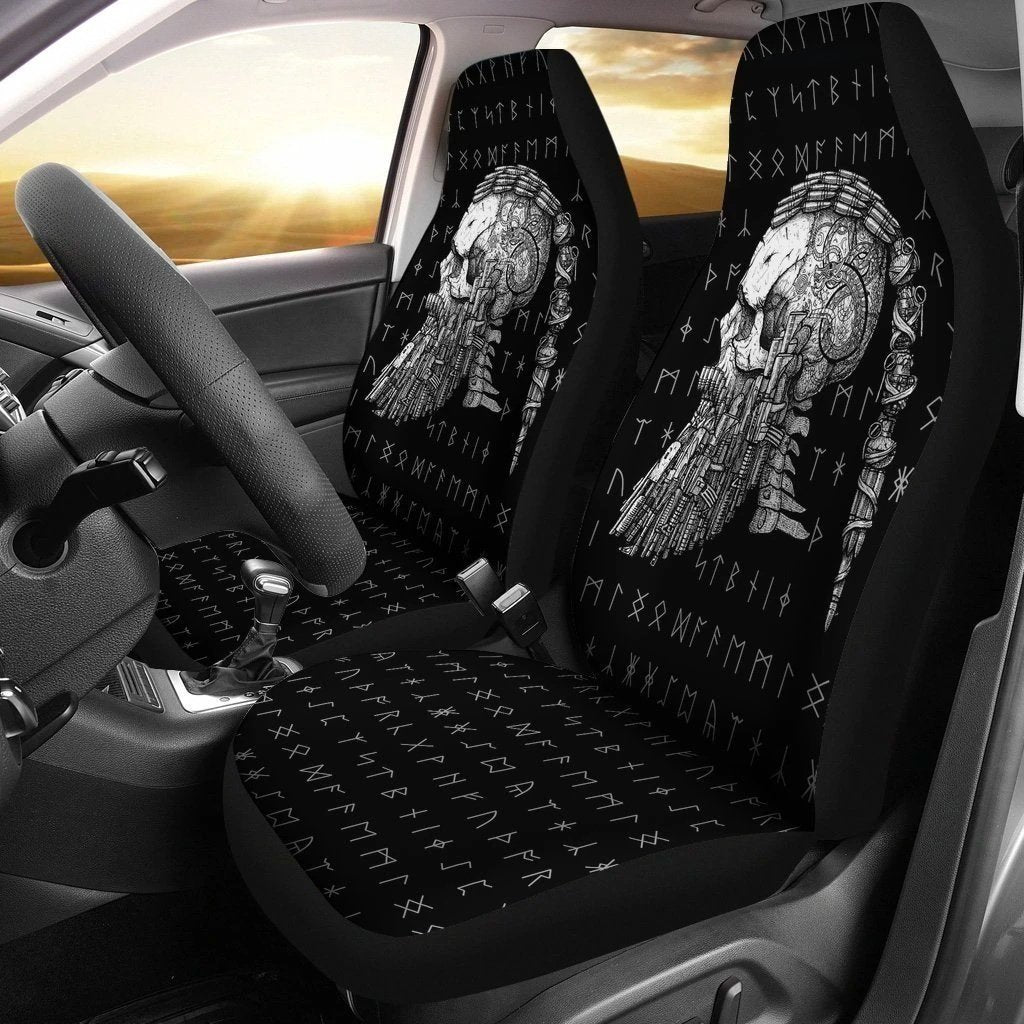 Ragnar Skull Viking Car Seat Covers For Vikings Custom-Gear Wanta