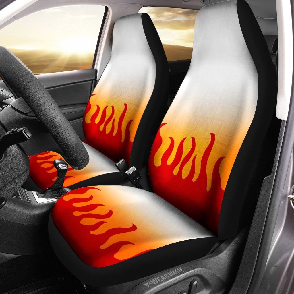 Rengoku Car Seat Covers Custom Rengoku Uniform Demon Slayer Anime Car Accessories Anime Gifts-Gear Wanta