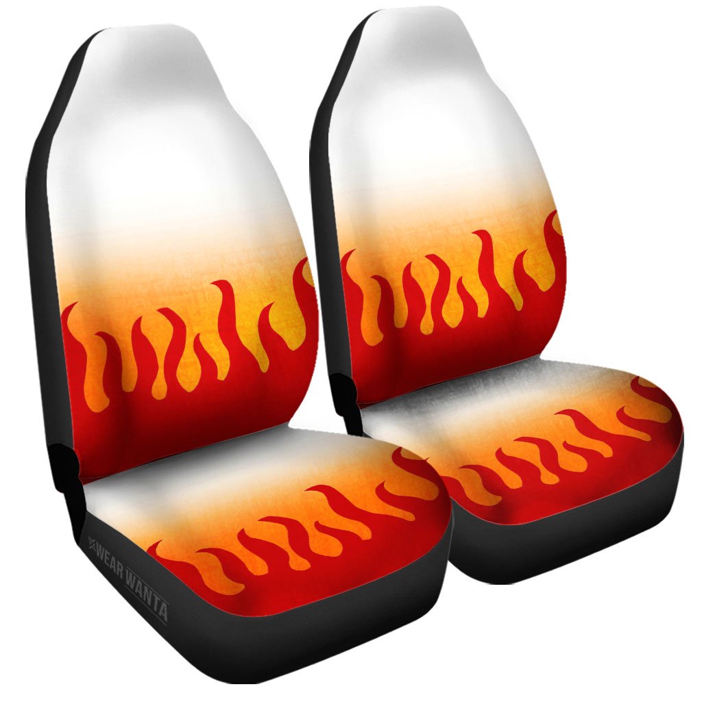 Rengoku Car Seat Covers Custom Rengoku Uniform Demon Slayer Anime Car Accessories Anime Gifts-Gear Wanta