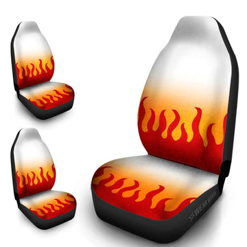 Rengoku Car Seat Covers Custom Rengoku Uniform Demon Slayer Anime Car Accessories Anime Gifts-Gear Wanta