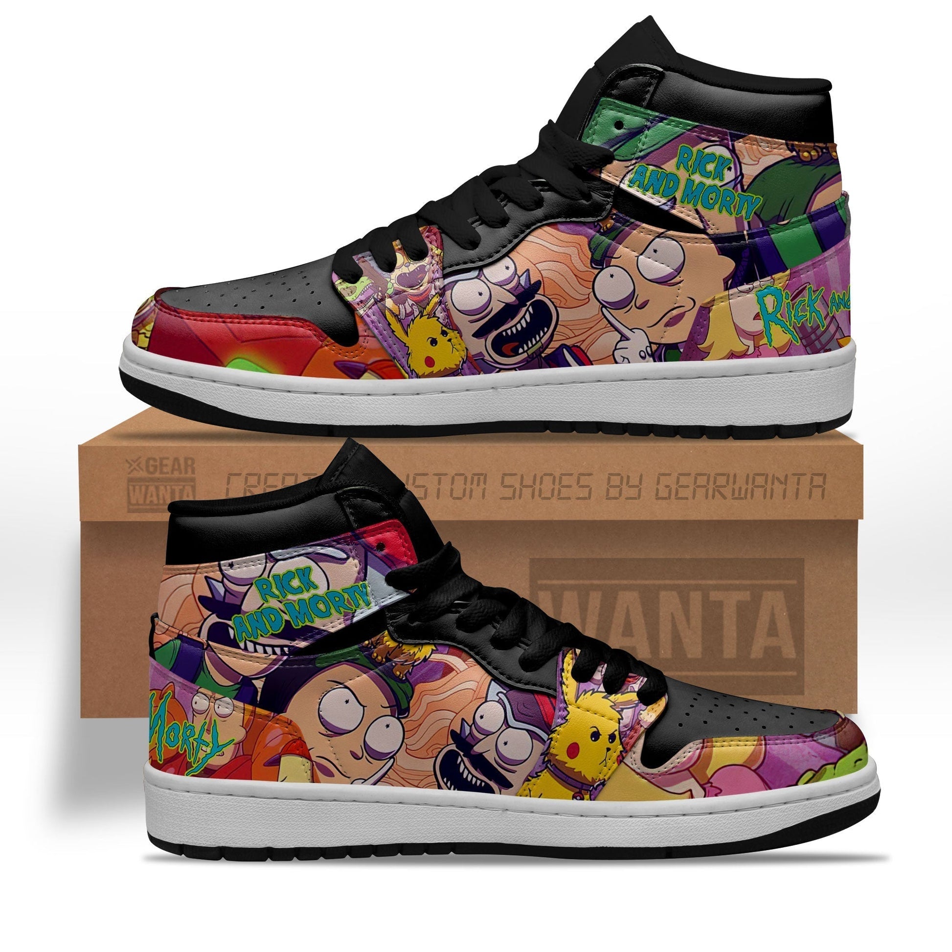 Rick and Morty Crossover Super Mario JDs Sneakers Custom Shoes-Gear Wanta