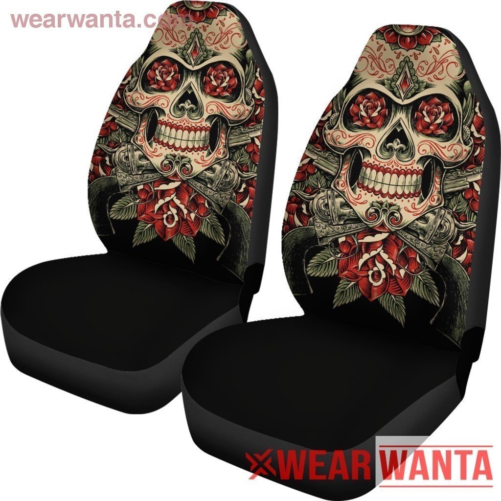 Roses Sugar Skull Car Seat Covers Gift Idea NH1911-Gear Wanta