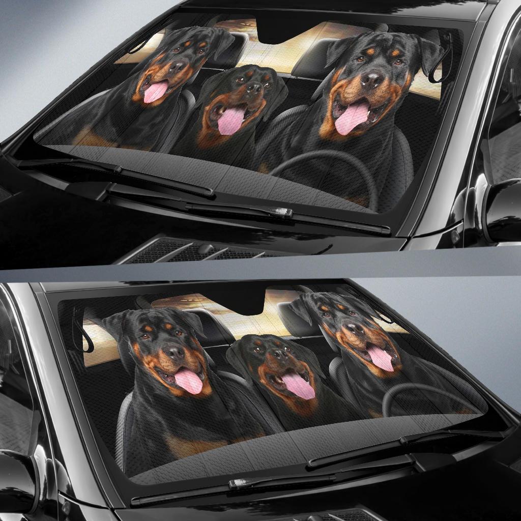 Rottweiler Car Car Sun Shade Funny Dog Windshield-Gear Wanta