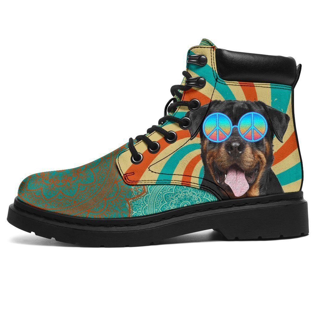 Rottweiler Dog Boots Shoes Hippie Style Funny-Gear Wanta
