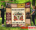 Rottweiler Dog On Dark Desert Highway Hippie Van Quilt Blanket-Gear Wanta