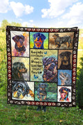 Rottweiler Dog Quilt Blanket Angels Sometimes Have Paws-Gear Wanta