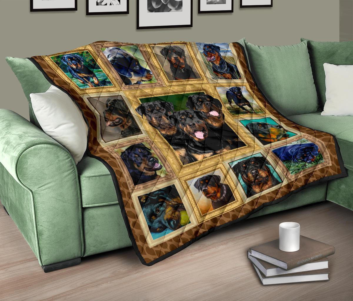 Rottweiler Dog Quilt Blanket Funny Blanket Dog-Gear Wanta