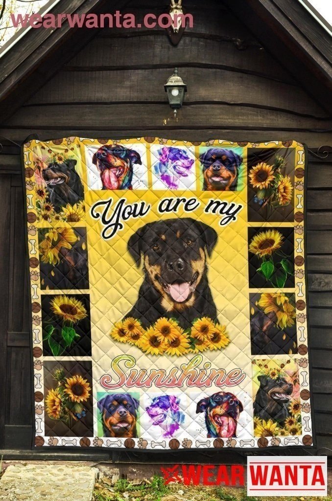 Rottweiler You Are My Sunshine Sunflower Blanket Dog Lover-Gear Wanta