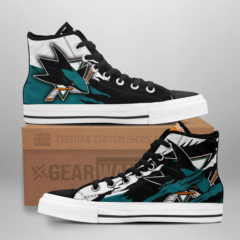 San Jose Sharks High Top Shoes Custom For Fans-Gear Wanta