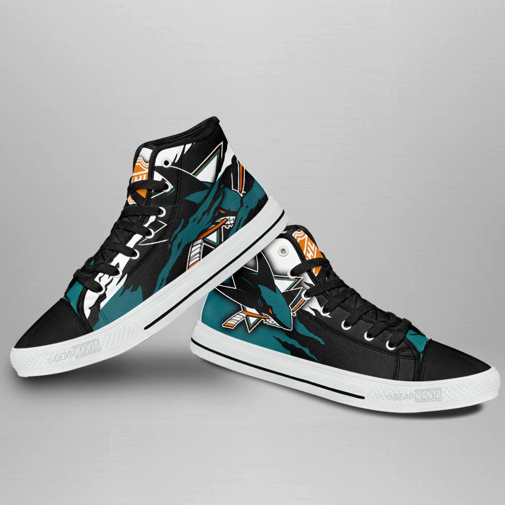 San Jose Sharks High Top Shoes Custom For Fans-Gear Wanta